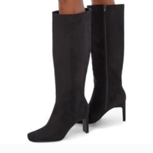 NWOB JustFab Evelyn Heeled Boot (Size 9.5)  Mid-Calf Faux Suede Boot - Picture 2 of 12